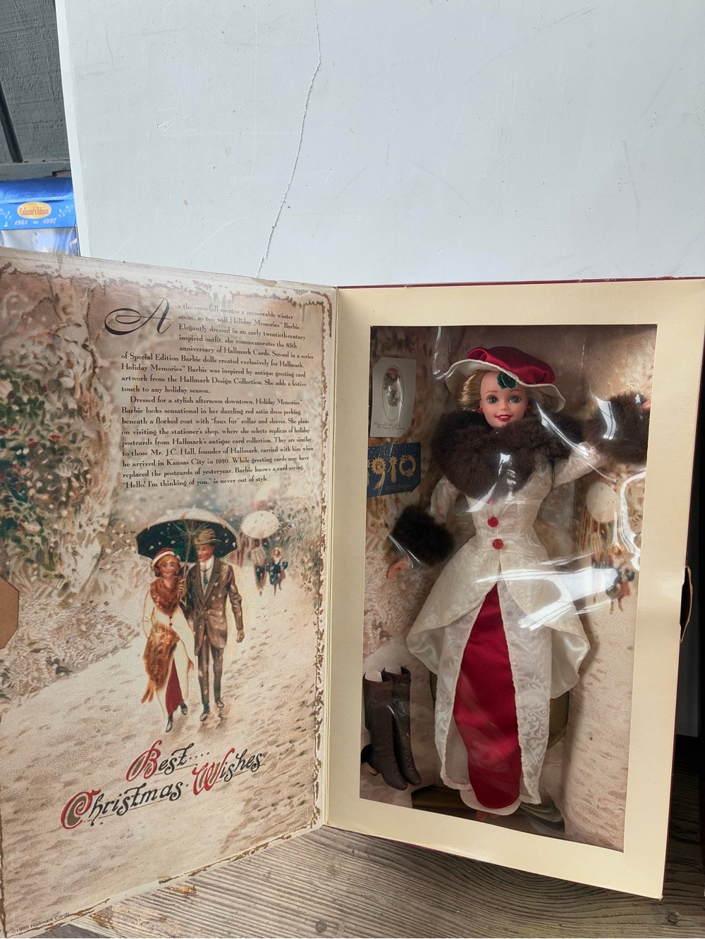 Mattel Holiday Doll in Red and White Ensemble with Brown Fur Trim